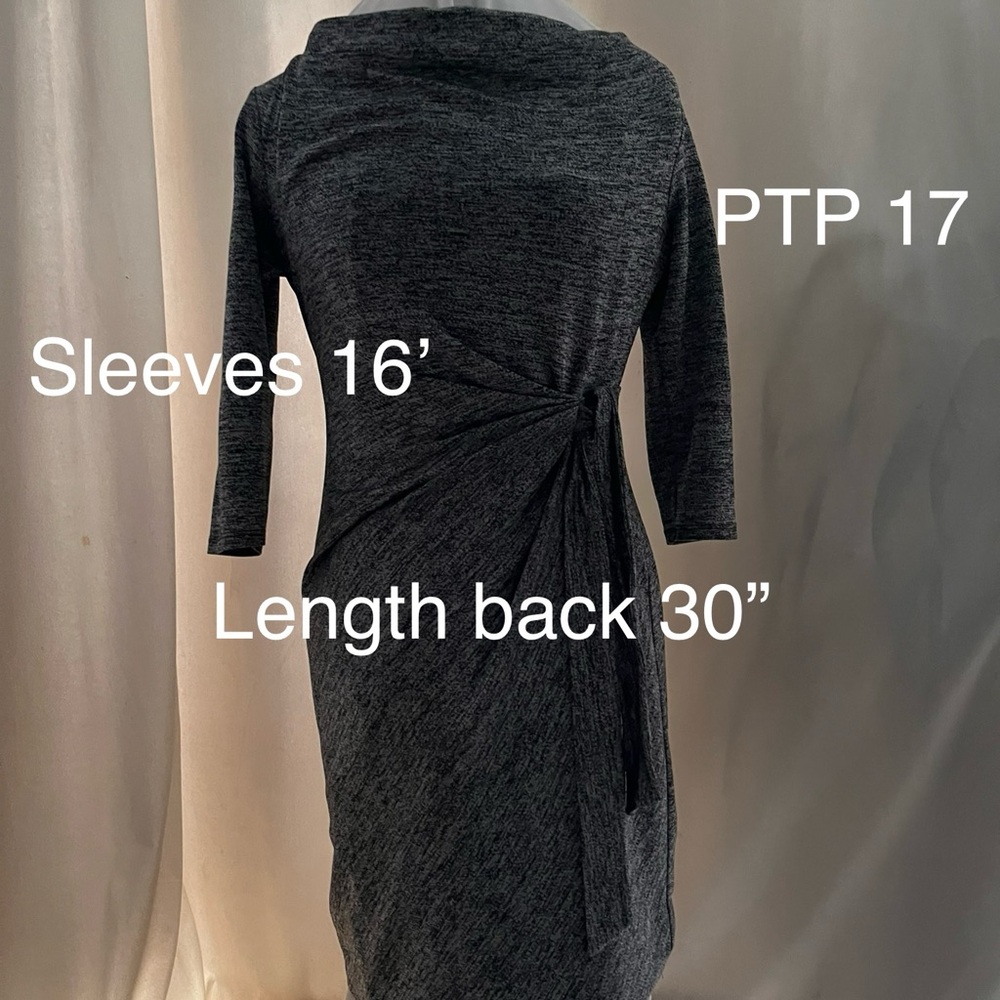 Ann Taylor Charcoal space dyed Long Sleeve Dress petite small